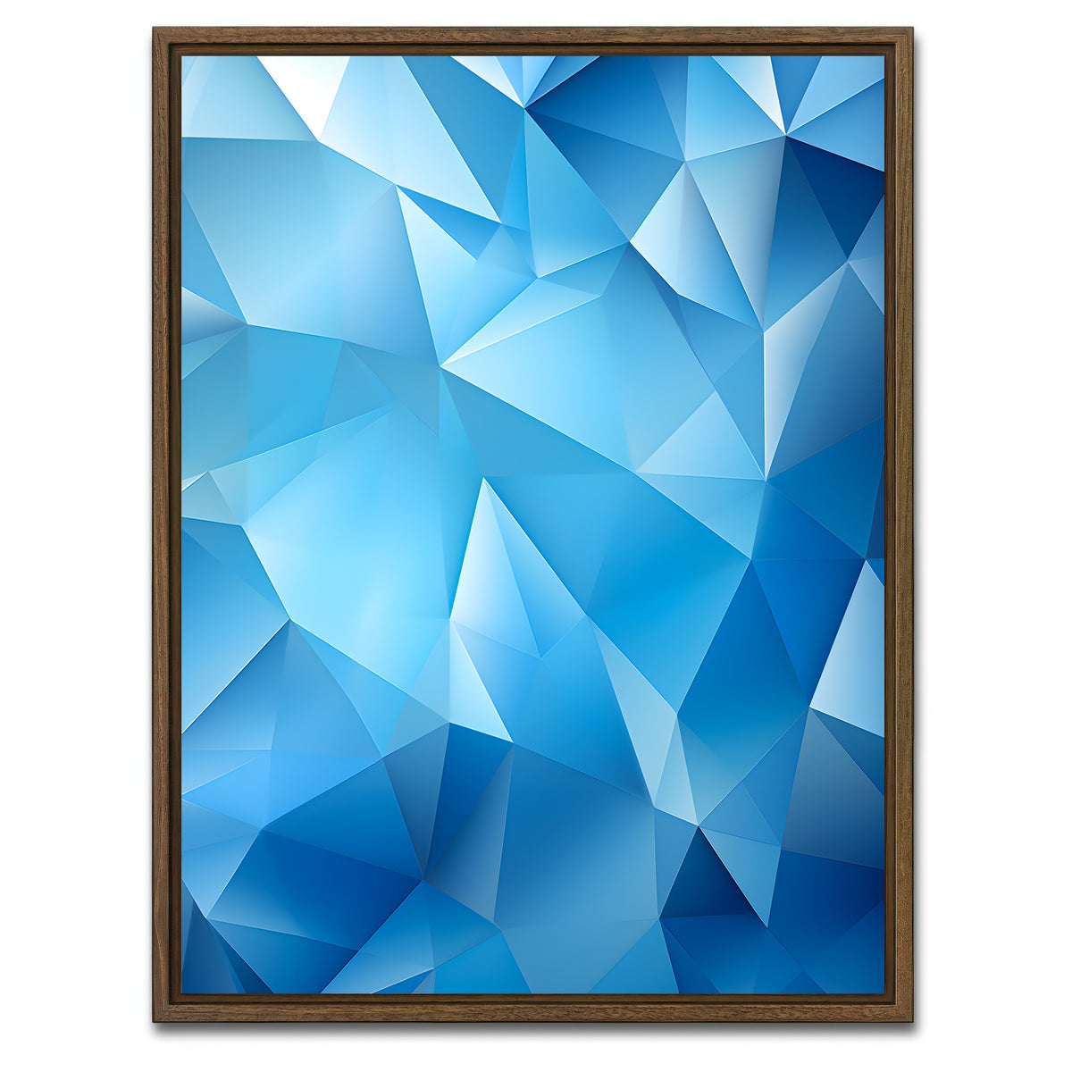 AUTO-MOCKUP WHITE | Abstract - Blue shapes 2 | 1 Piece | Walnut Framed Canvas | group=3x4