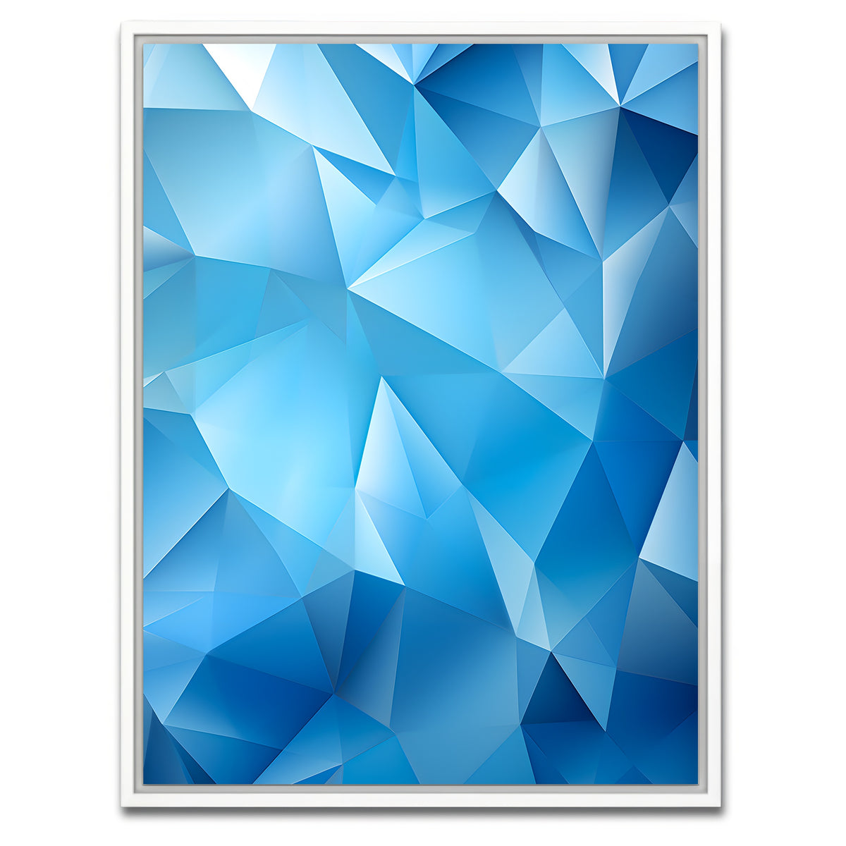 AUTO-MOCKUP WHITE | Abstract - Blue shapes 2 | 1 Piece | White Framed Canvas | group=3x4