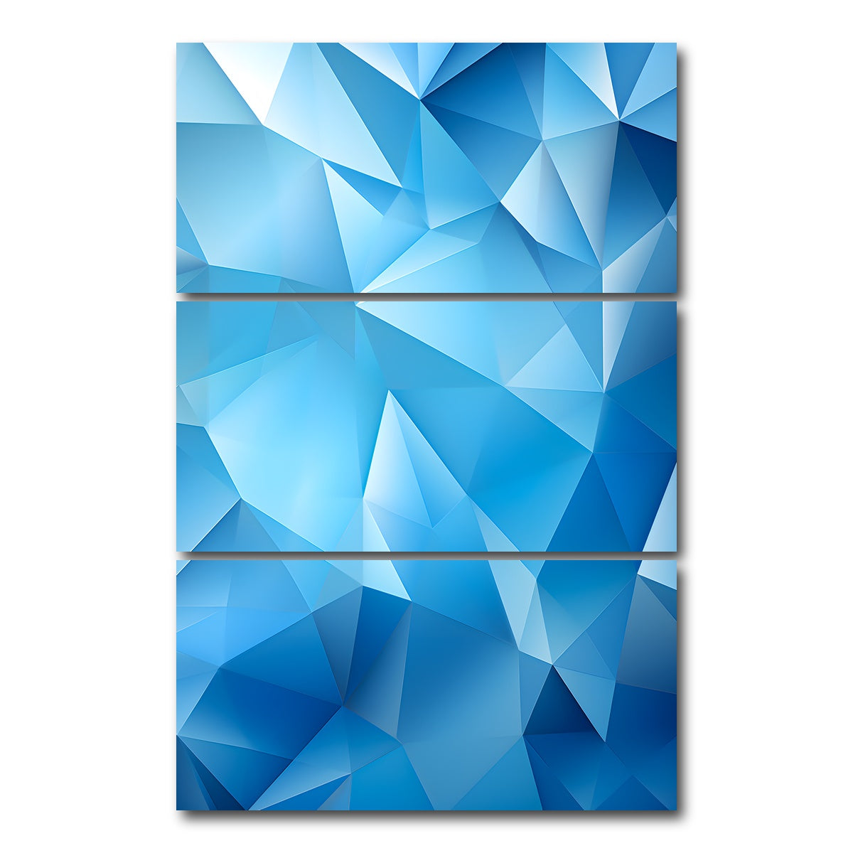 AUTO-MOCKUP WHITE | Abstract - Blue shapes 2 | 3 Piece | Gallery Wrap Canvas | group=12x24_stacked