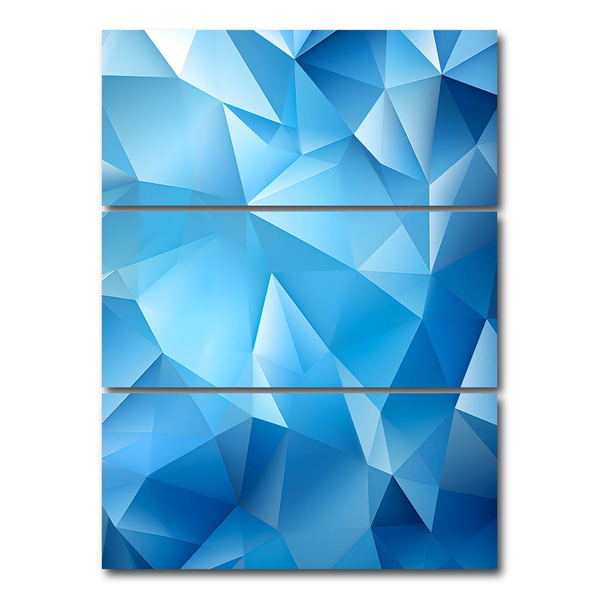 AUTO-MOCKUP WHITE | Abstract - Blue shapes 2 | 3 Piece | Gallery Wrap Canvas | group=8x18_stacked