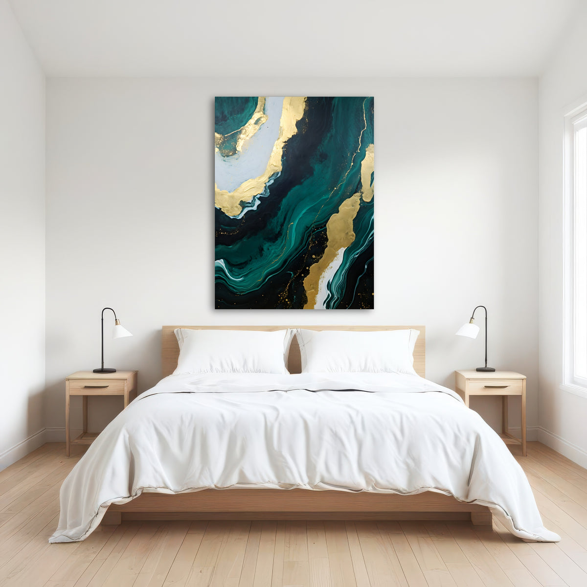 AUTO-MOCKUP ROOM | Abstract - Green gold waves 1