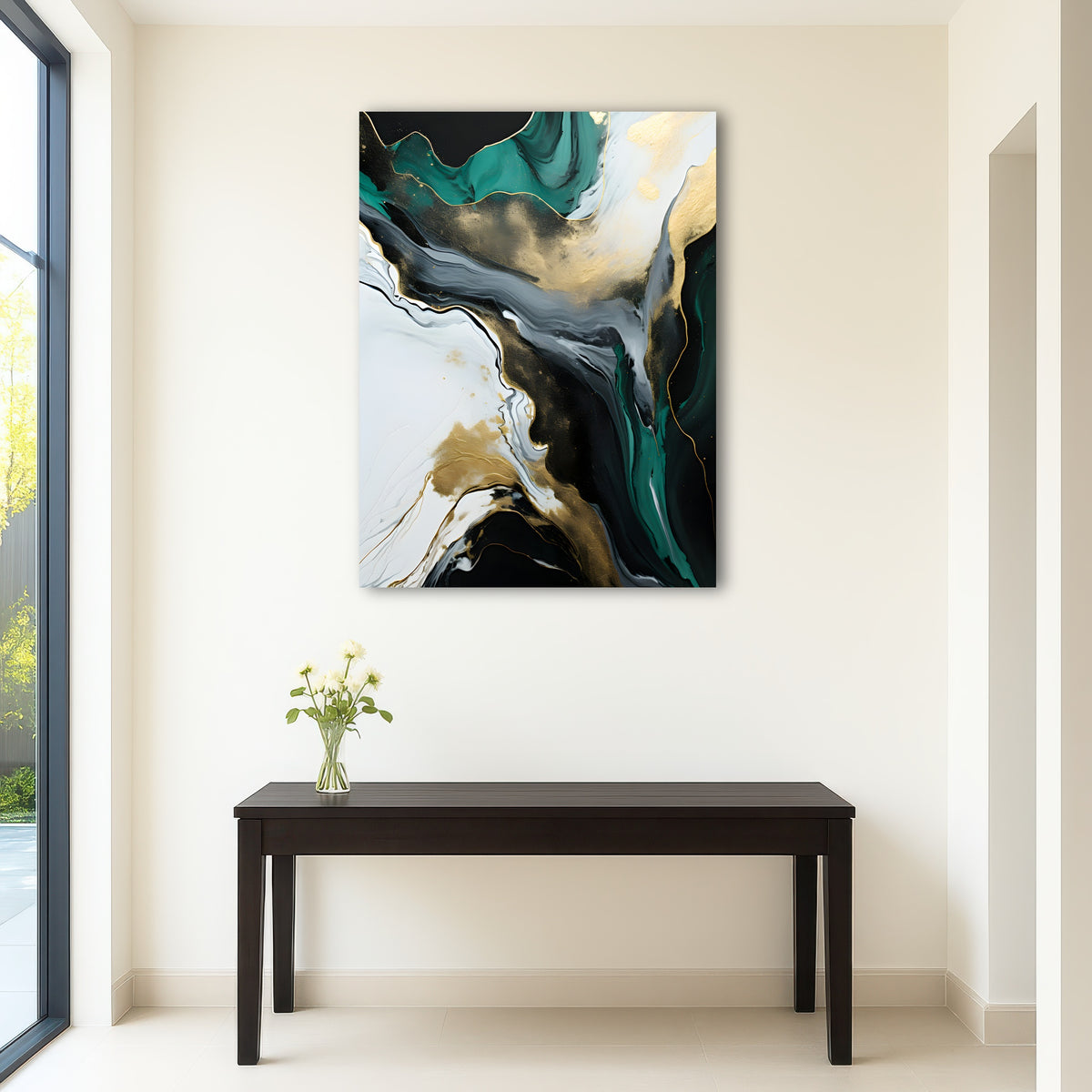 AUTO-MOCKUP ROOM | Abstract - Green gold waves 2