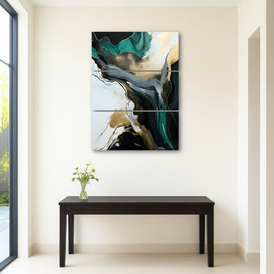 AUTO-MOCKUP ROOM | Abstract - Green gold waves 2