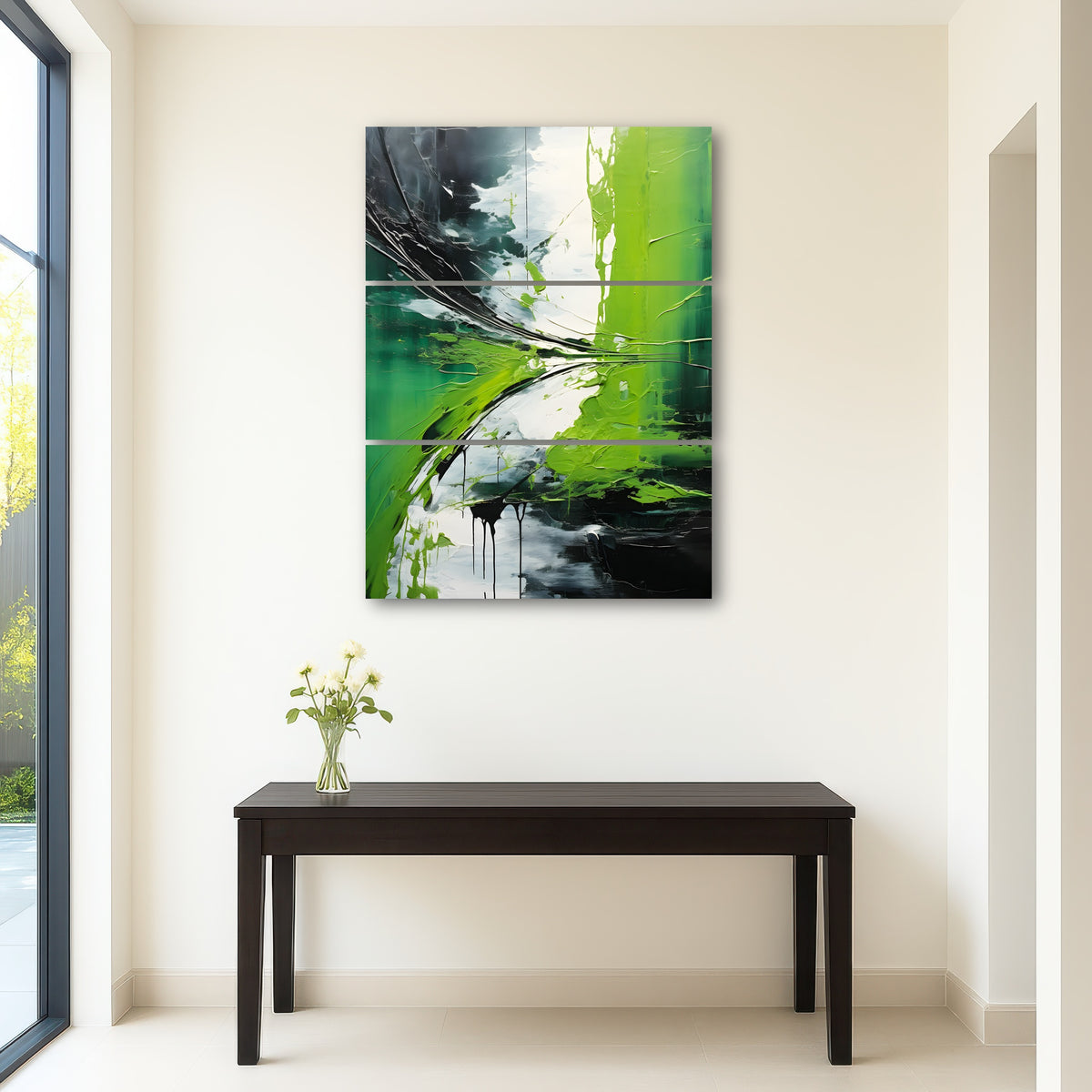 AUTO-MOCKUP ROOM | Abstract - Green white shapes 1