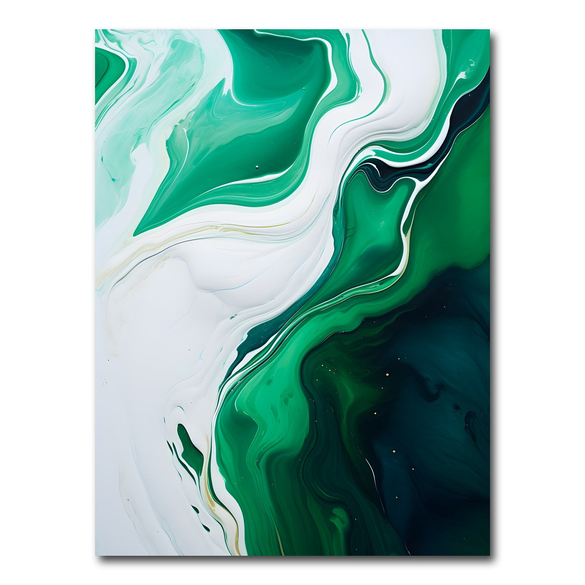 AUTO-MOCKUP WHITE | Abstract - Green white waves 1 | 1 Piece | Gallery Wrap Canvas | group=3x4