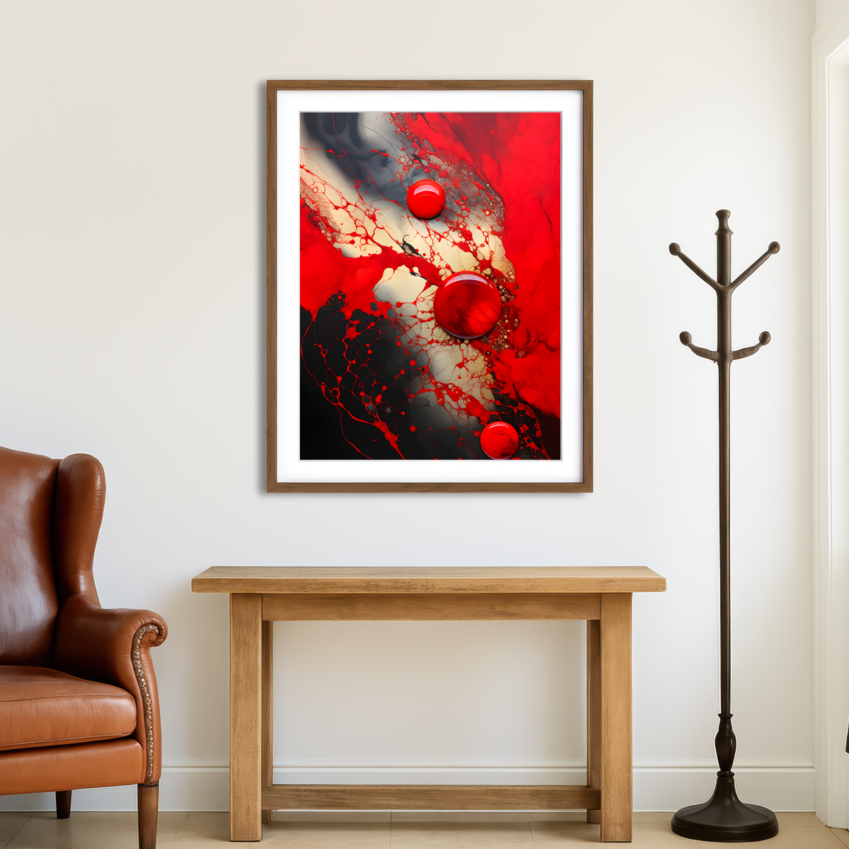 AUTO-MOCKUP ROOM | Abstract - Red Black Shapes 9 Wall Art