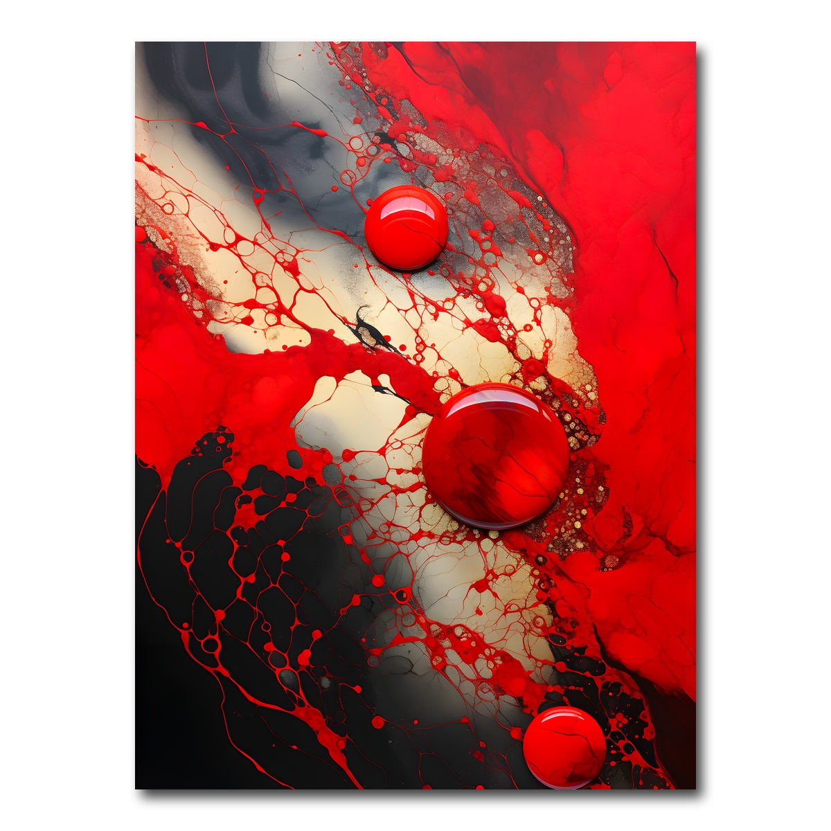 AUTO-MOCKUP WHITE | Abstract - Red black shapes 9 | 1 Piece | Gallery Wrap Canvas | group=3x4