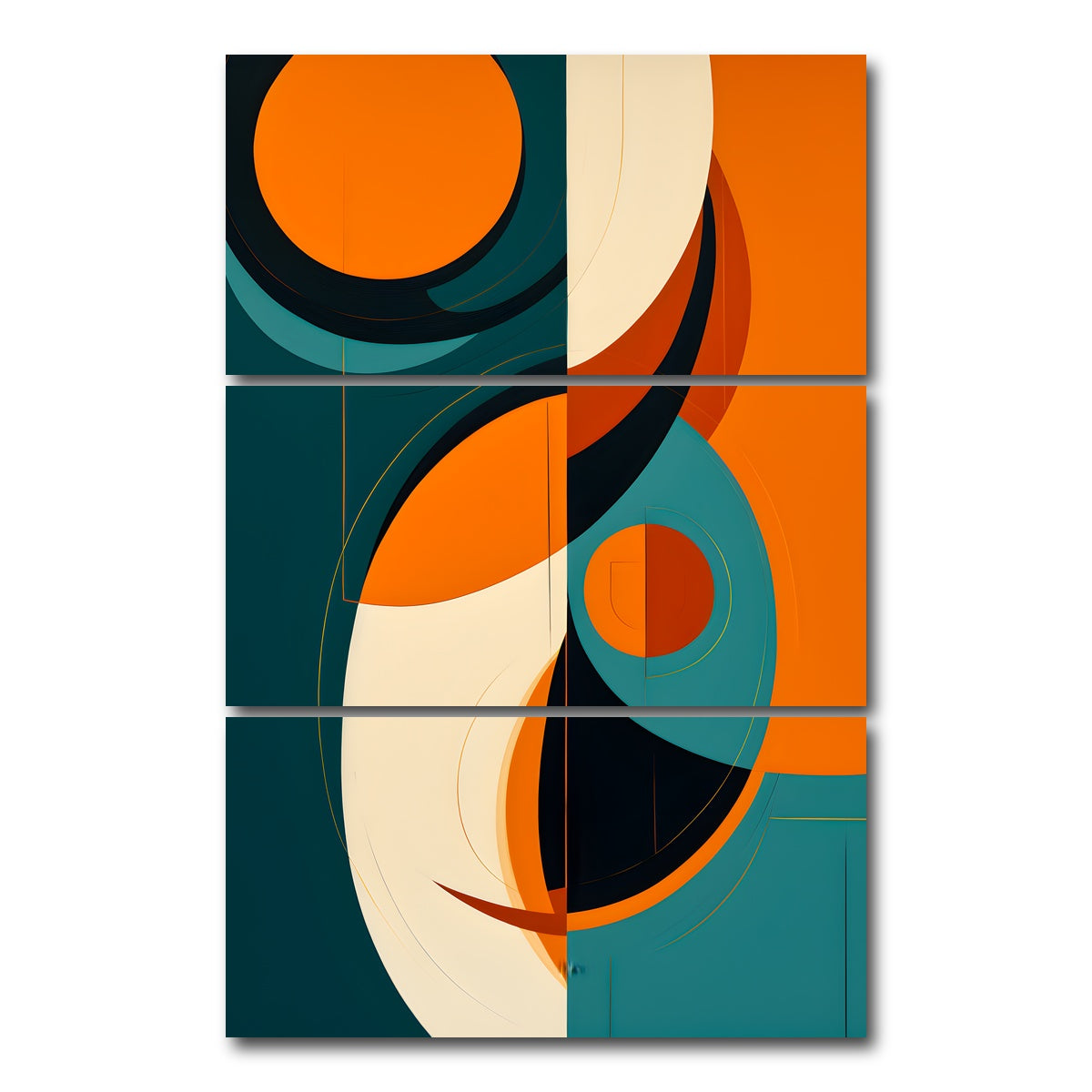 AUTO-MOCKUP WHITE | Abstract - Shapes series 3 | 3 Piece | Gallery Wrap Canvas | group=12x24_stacked