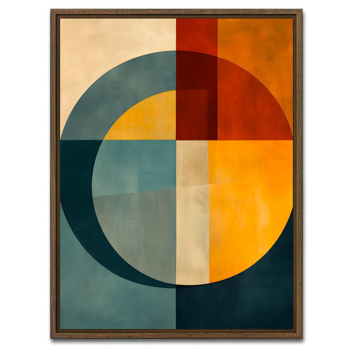AUTO-MOCKUP WHITE | Abstract - Shapes series 8 | 1 Piece | Walnut Framed Canvas | group=3x4