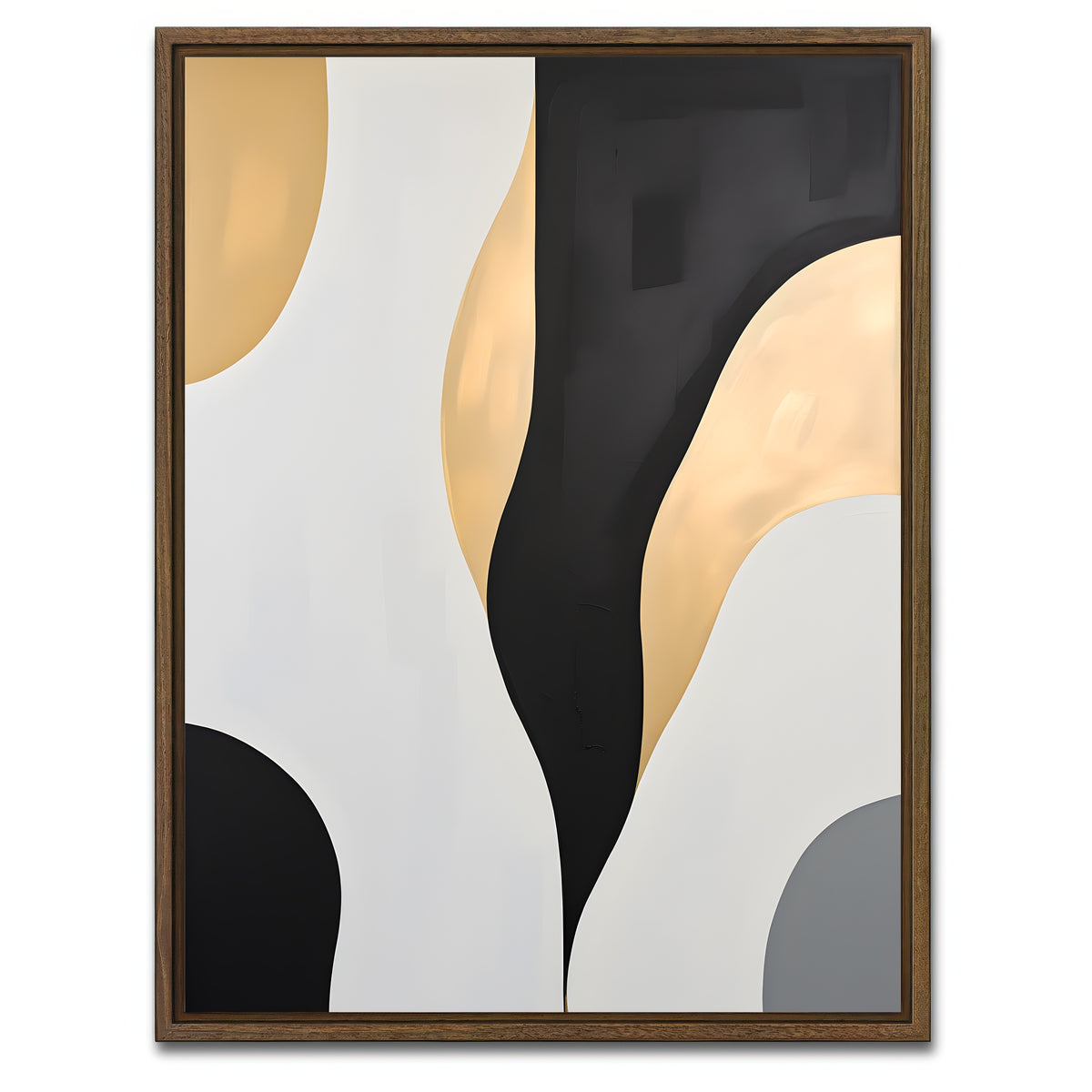 AUTO-MOCKUP WHITE | Abstract - Shapes series b&g 3 | 1 Piece | Walnut Framed Canvas | group=3x4