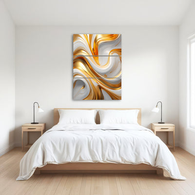 AUTO-MOCKUP ROOM | Abstract - White gold waves 4