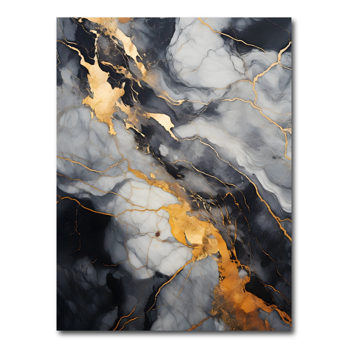 AUTO-MOCKUP WHITE | Abstract - White gold waves 8 | 1 Piece | Gallery Wrap Canvas | group=3x4