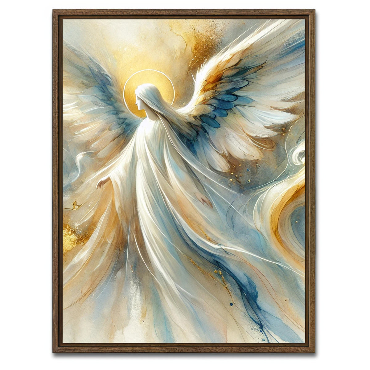 AUTO-MOCKUP WHITE | Abstract Angel | 1 Piece | Walnut Framed Canvas | group=3x4