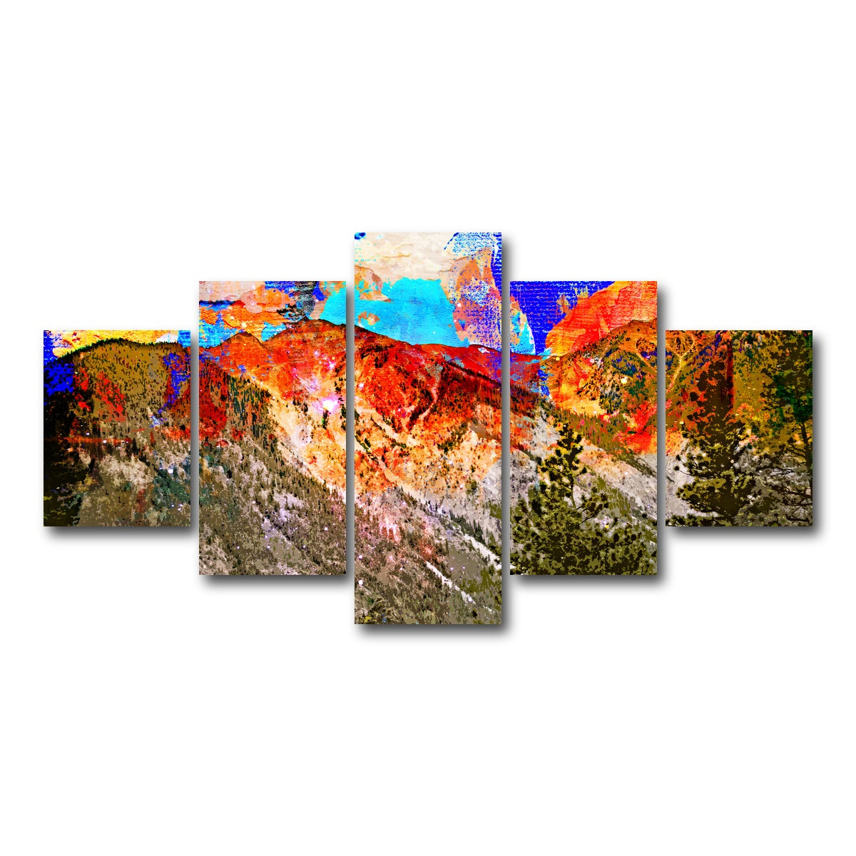 AUTO-MOCKUP WHITE | Abstract Antero | 5 Piece | Gallery Wrap Canvas | group=5_short