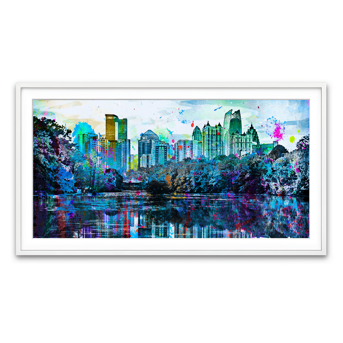 Framed Print 2x1 White