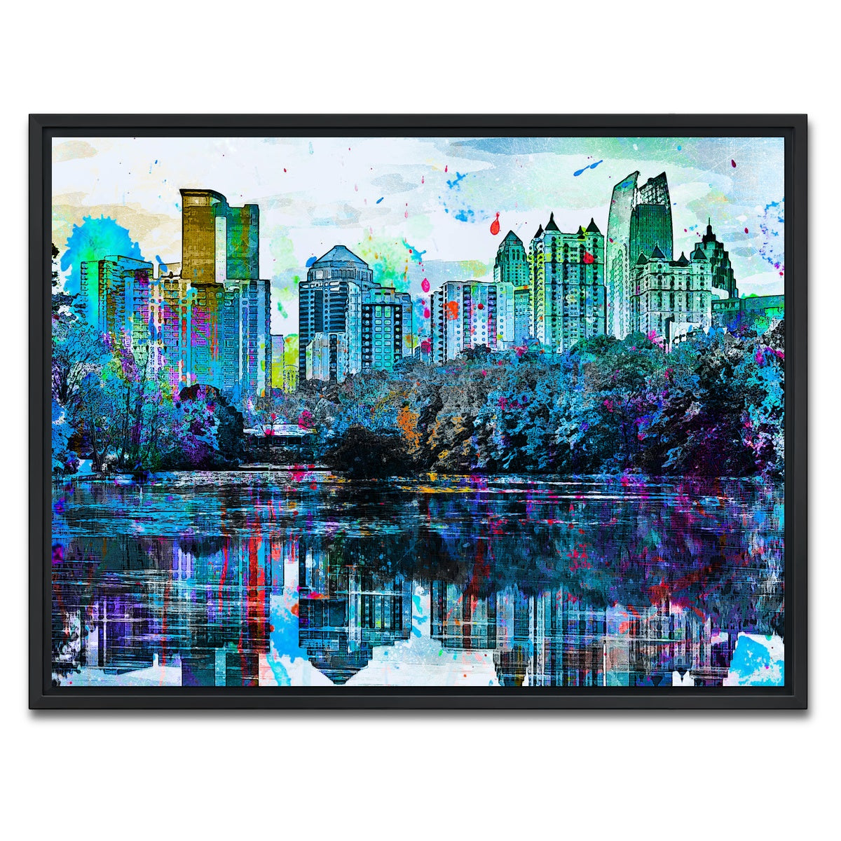 AUTO-MOCKUP WHITE | Abstract Atlanta | 1 Piece | Black Framed Canvas | group=4x3