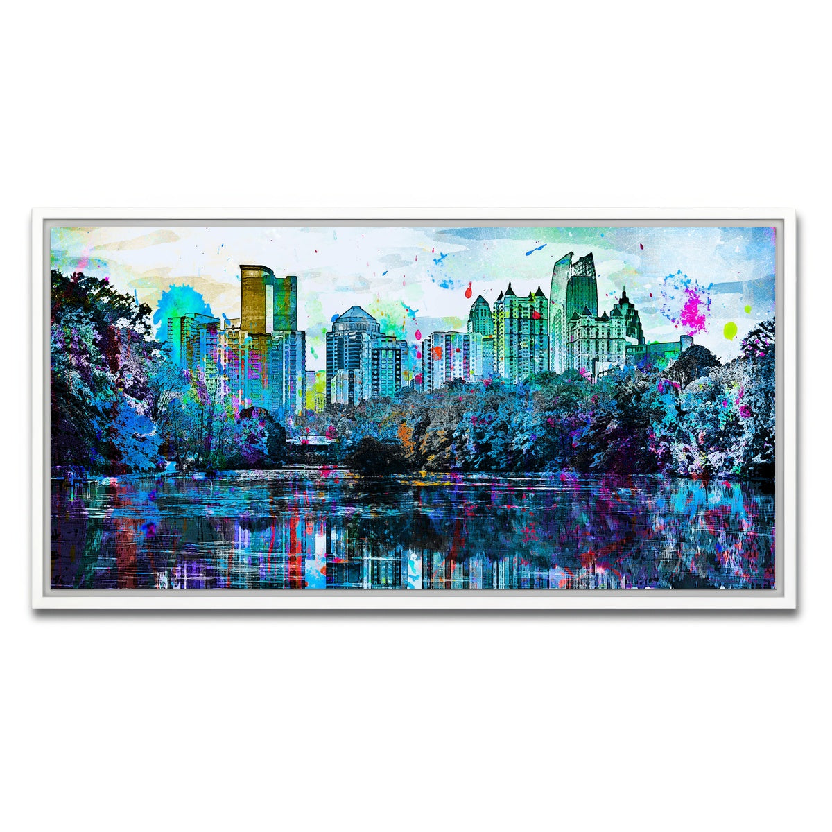 AUTO-MOCKUP WHITE | Abstract Atlanta | 1 Piece | White Framed Canvas | group=2x1