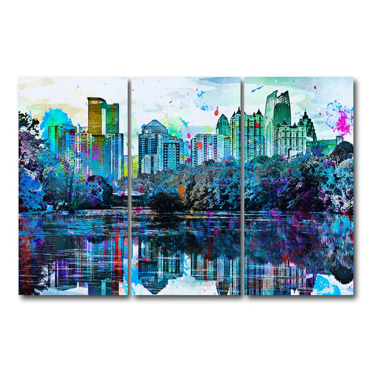 AUTO-MOCKUP WHITE | Abstract Atlanta | 3 Piece | Gallery Wrap Canvas | group=12x24
