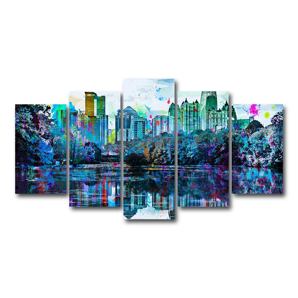 AUTO-MOCKUP WHITE | Abstract Atlanta | 5 Piece | Gallery Wrap Canvas | group=5_normal