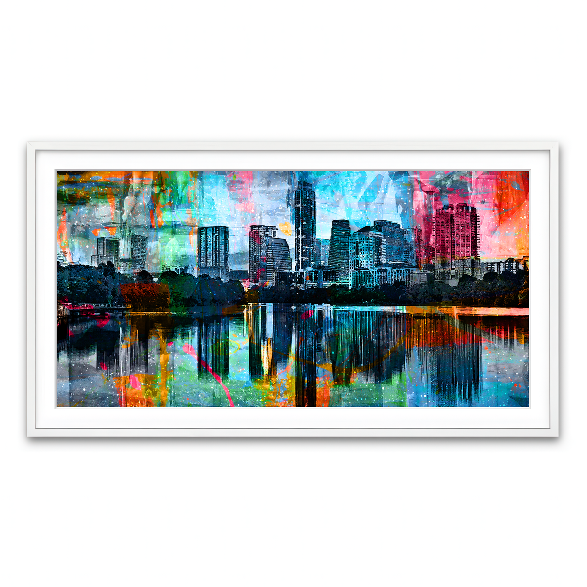 Framed Print 2x1 White