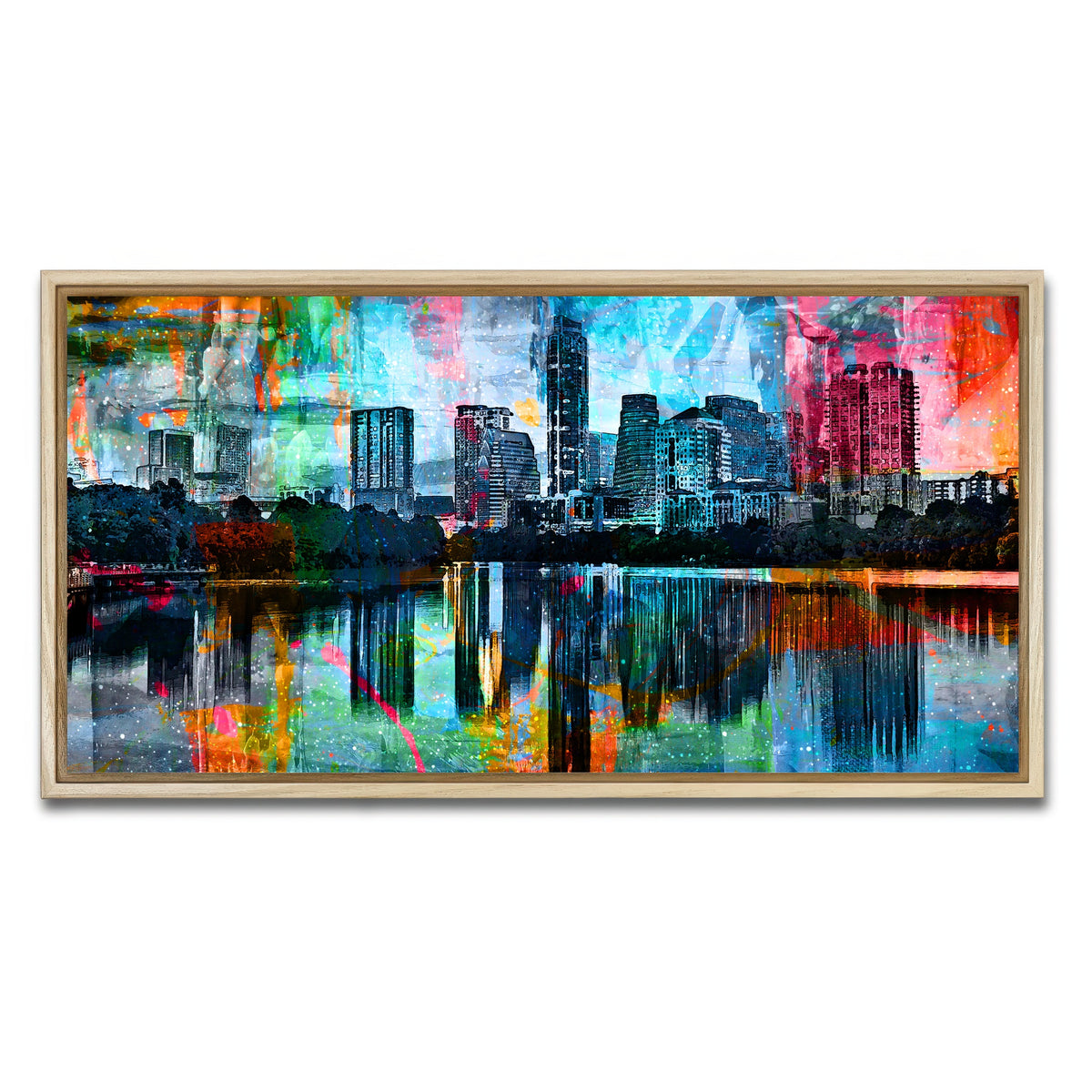 AUTO-MOCKUP WHITE | Abstract Austin | 1 Piece | Natural Framed Canvas | group=2x1