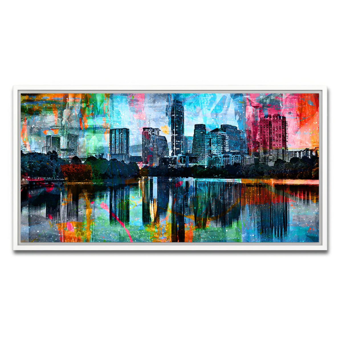 AUTO-MOCKUP WHITE | Abstract Austin | 1 Piece | White Framed Canvas | group=2x1