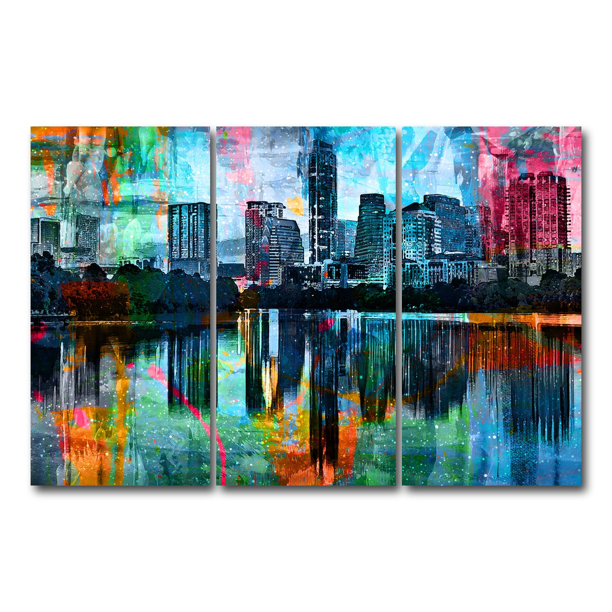 AUTO-MOCKUP WHITE | Abstract Austin | 3 Piece | Gallery Wrap Canvas | group=12x24