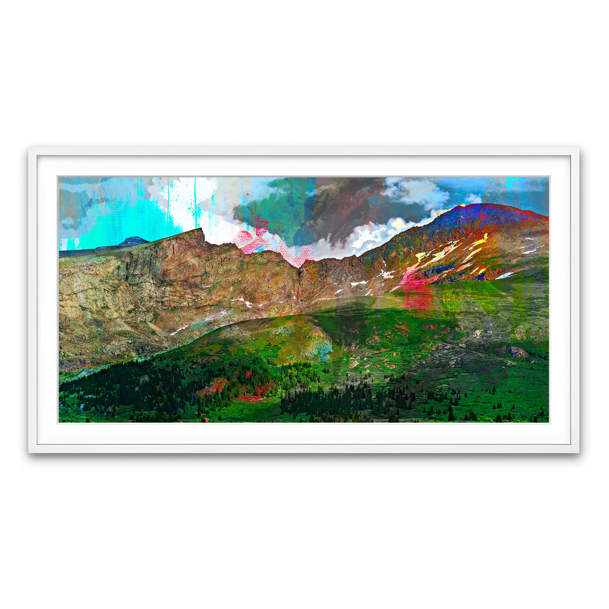 Framed Print 2x1 White