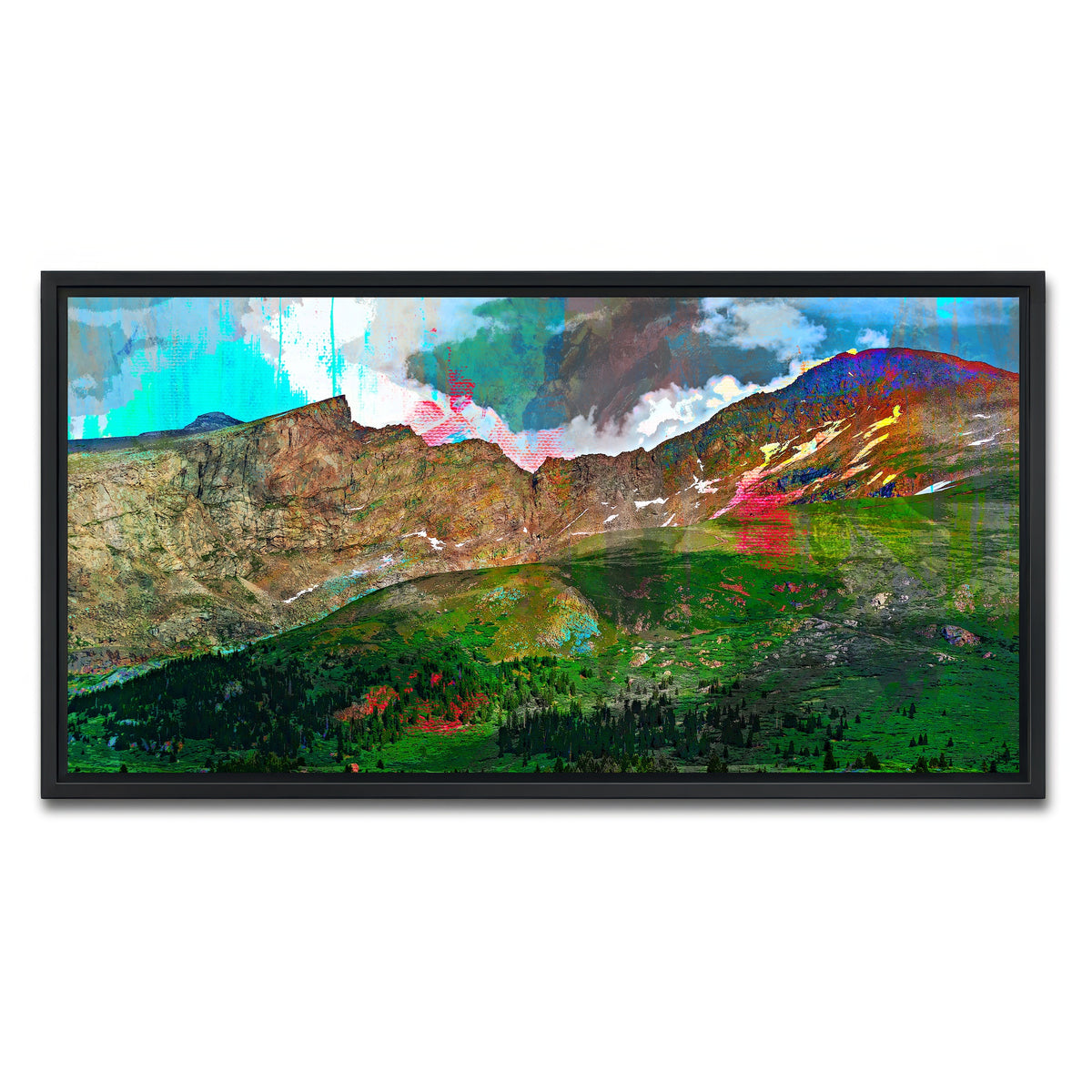 AUTO-MOCKUP WHITE | Abstract Bierstadt | 1 Piece | Black Framed Canvas | group=2x1