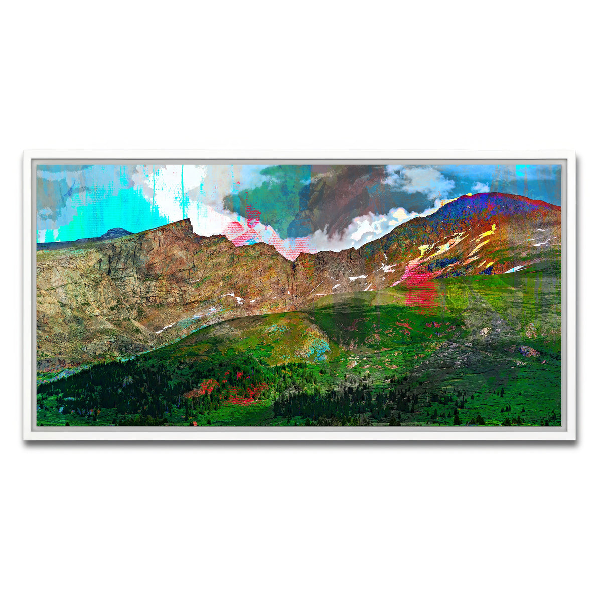 AUTO-MOCKUP WHITE | Abstract Bierstadt | 1 Piece | White Framed Canvas | group=2x1