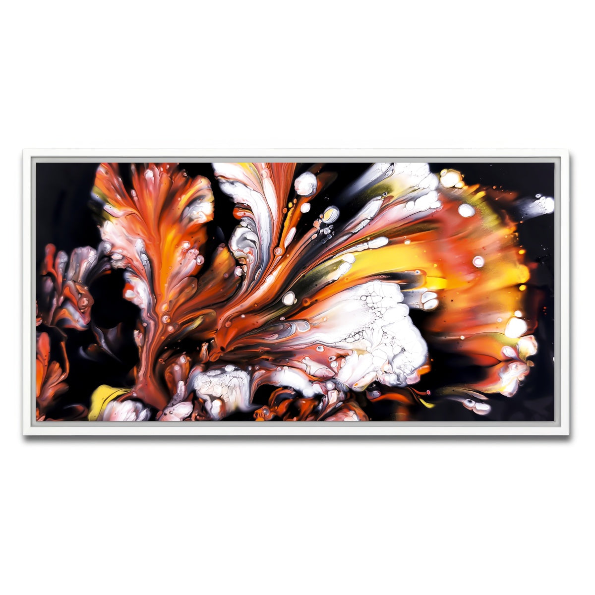 AUTO-MOCKUP WHITE | Abstract Blossom | 1 Piece | White Framed Canvas | group=2x1