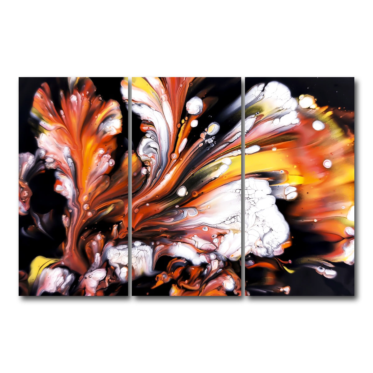 AUTO-MOCKUP WHITE | Abstract Blossom | 3 Piece | Gallery Wrap Canvas | group=12x24