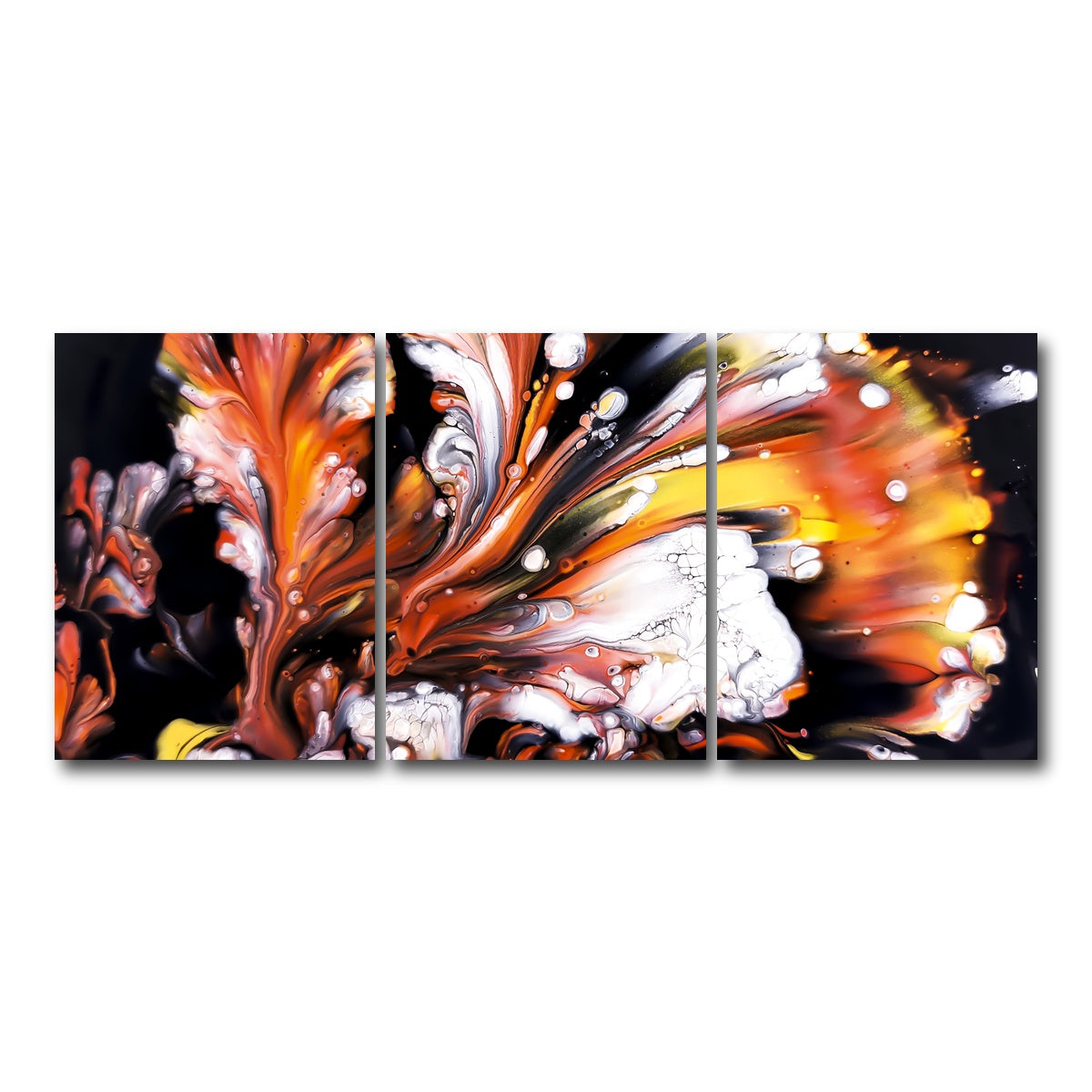 AUTO-MOCKUP WHITE | Abstract Blossom | 3 Piece | Gallery Wrap Canvas | group=18x24