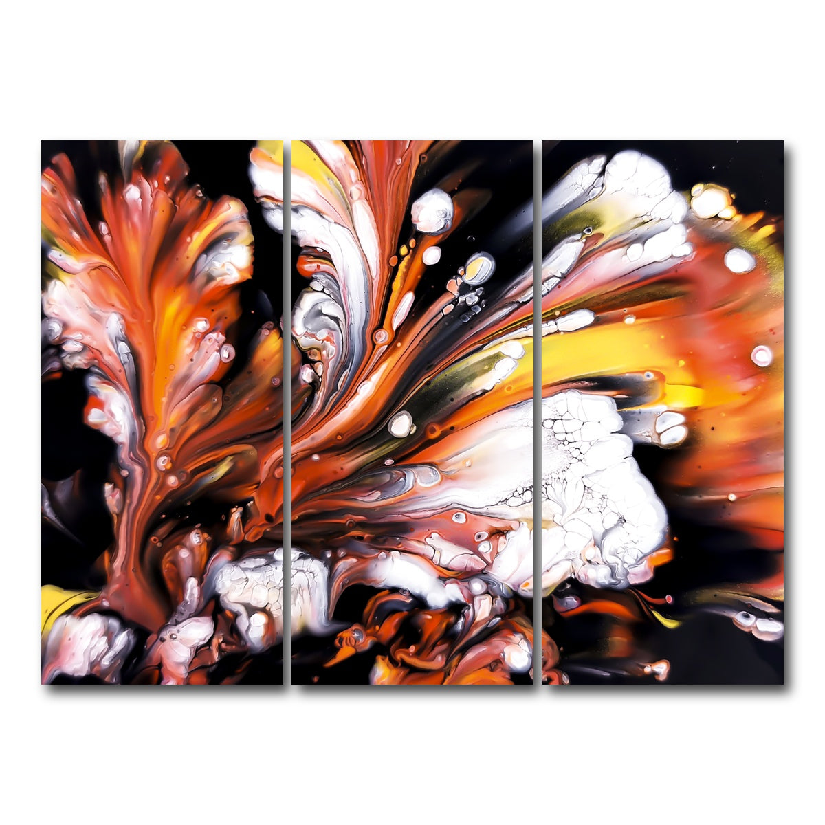 AUTO-MOCKUP WHITE | Abstract Blossom | 3 Piece | Gallery Wrap Canvas | group=8x18