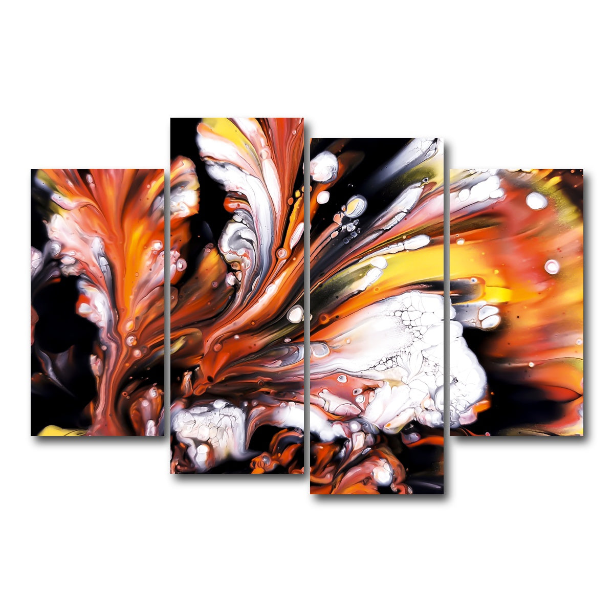 AUTO-MOCKUP WHITE | Abstract Blossom | 4 Piece | Gallery Wrap Canvas | group=4_short