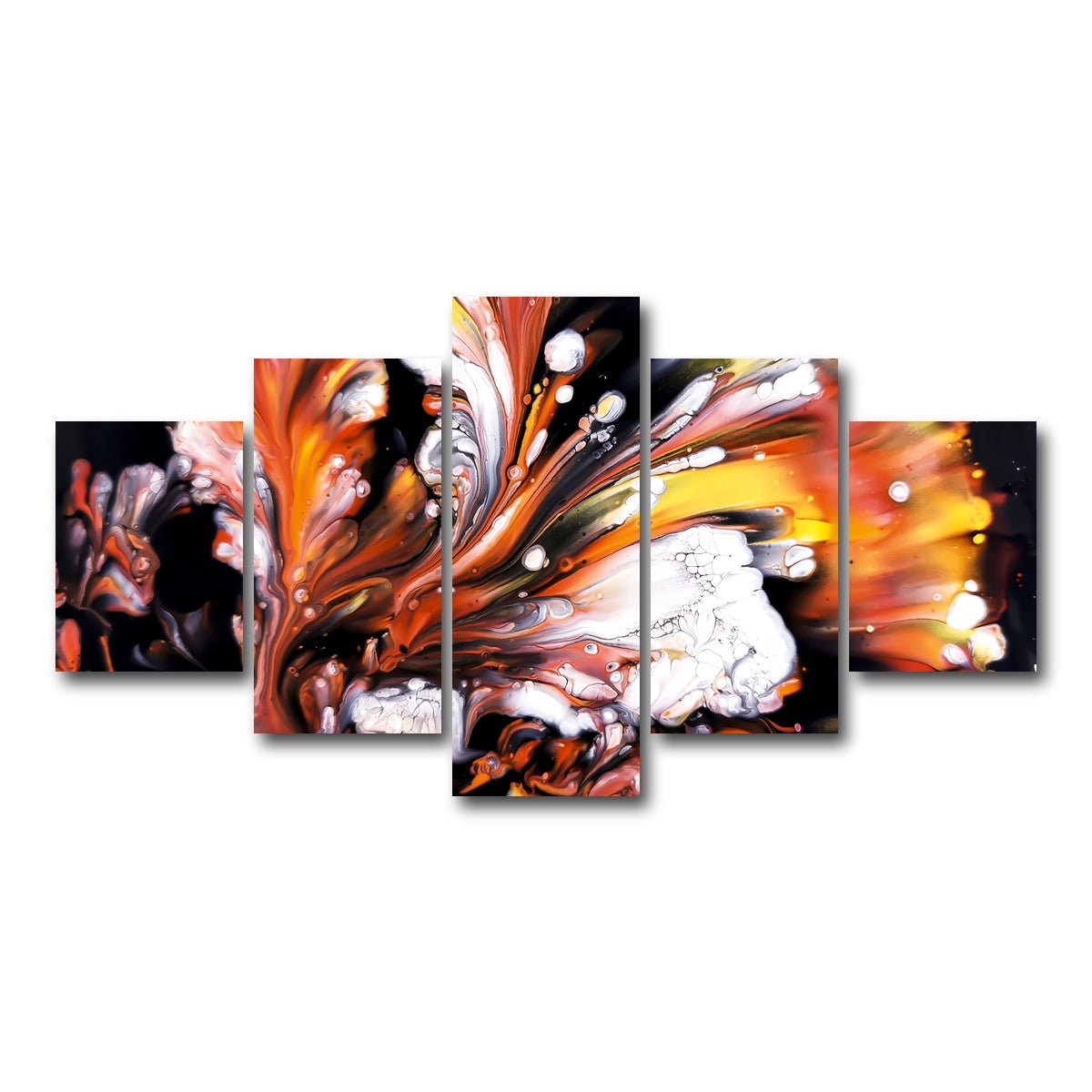 AUTO-MOCKUP WHITE | Abstract Blossom | 5 Piece | Gallery Wrap Canvas | group=5_short