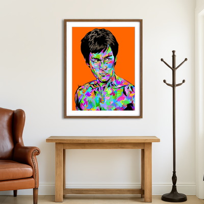 AUTO-MOCKUP ROOM | Abstract Bruce Lee Wall Art