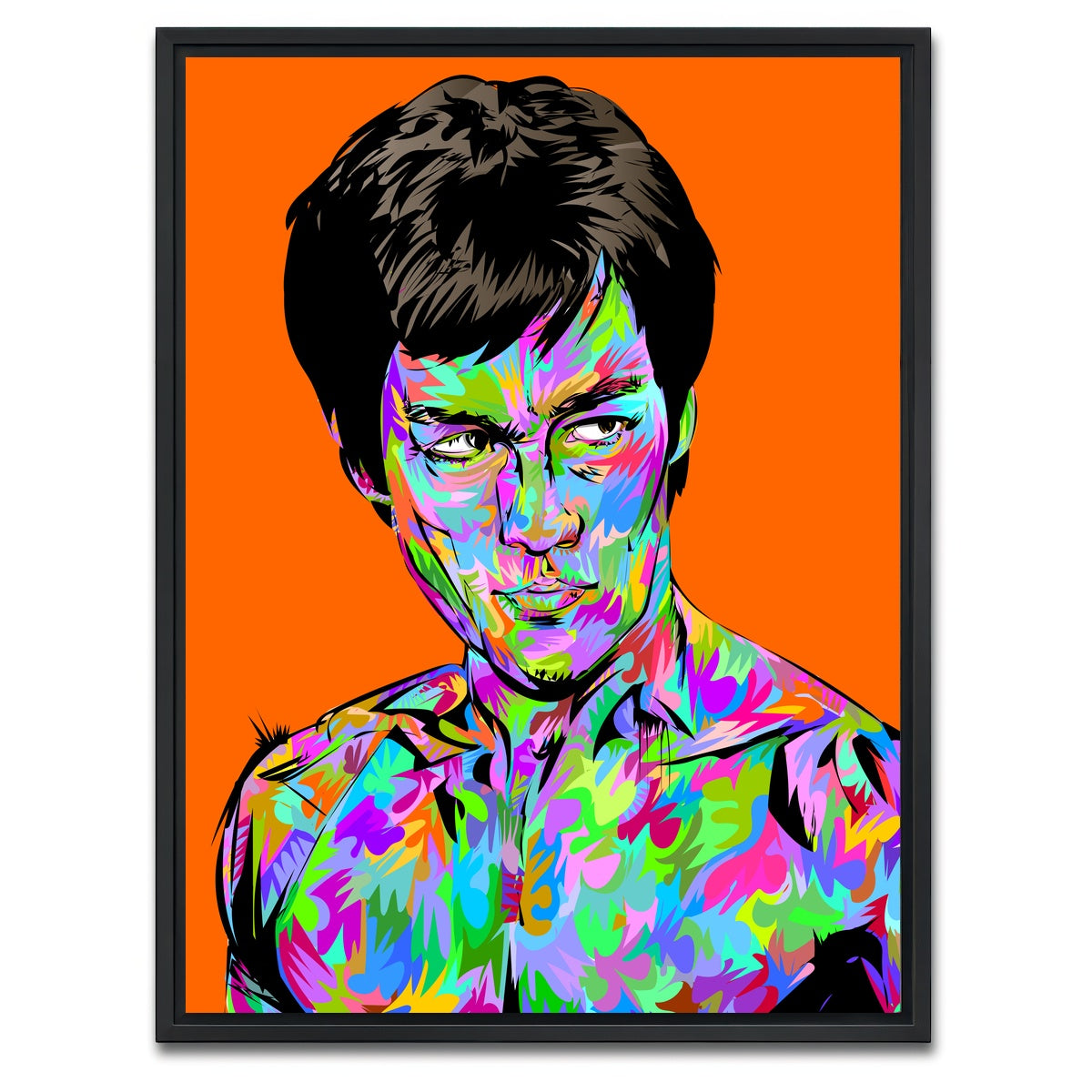 AUTO-MOCKUP WHITE | Abstract Bruce Lee | 1 Piece | Black Framed Canvas | group=3x4