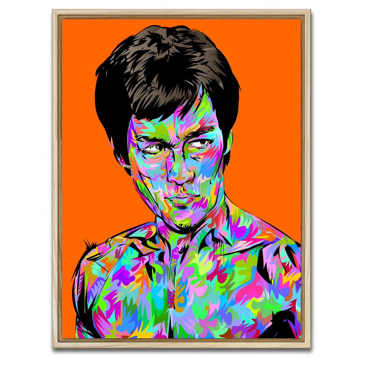 AUTO-MOCKUP WHITE | Abstract Bruce Lee | 1 Piece | Natural Framed Canvas | group=3x4