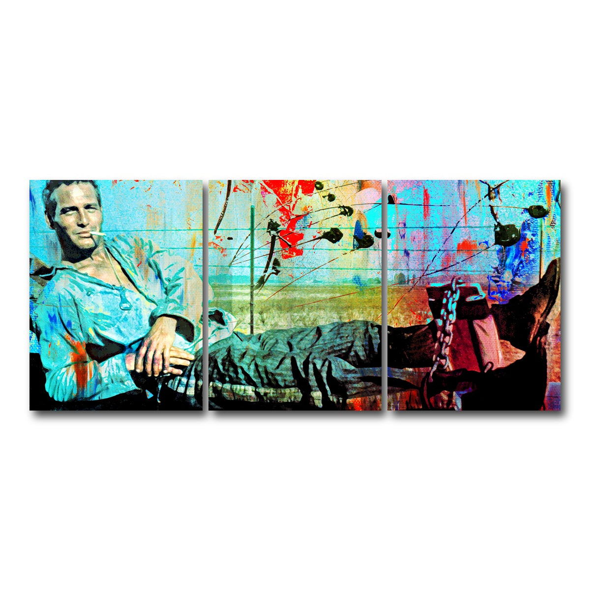 AUTO-MOCKUP WHITE | Abstract Cool Hand Luke | 3 Piece | Gallery Wrap Canvas | group=18x24