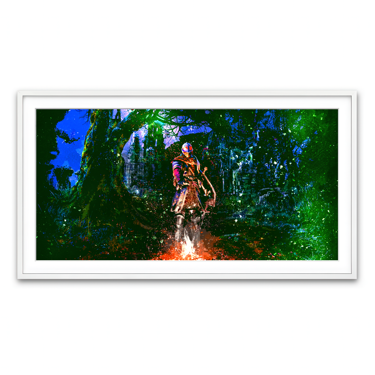 Framed Print 2x1 White