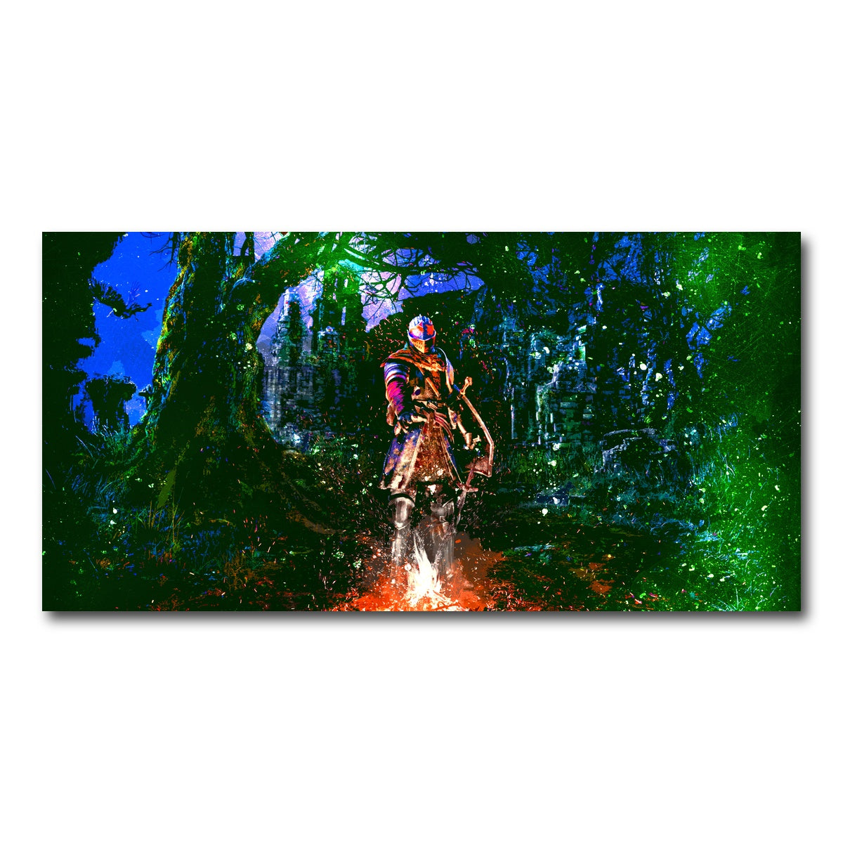 AUTO-MOCKUP WHITE | Abstract Dark Souls | 1 Piece | Gallery Wrap Canvas | group=2x1