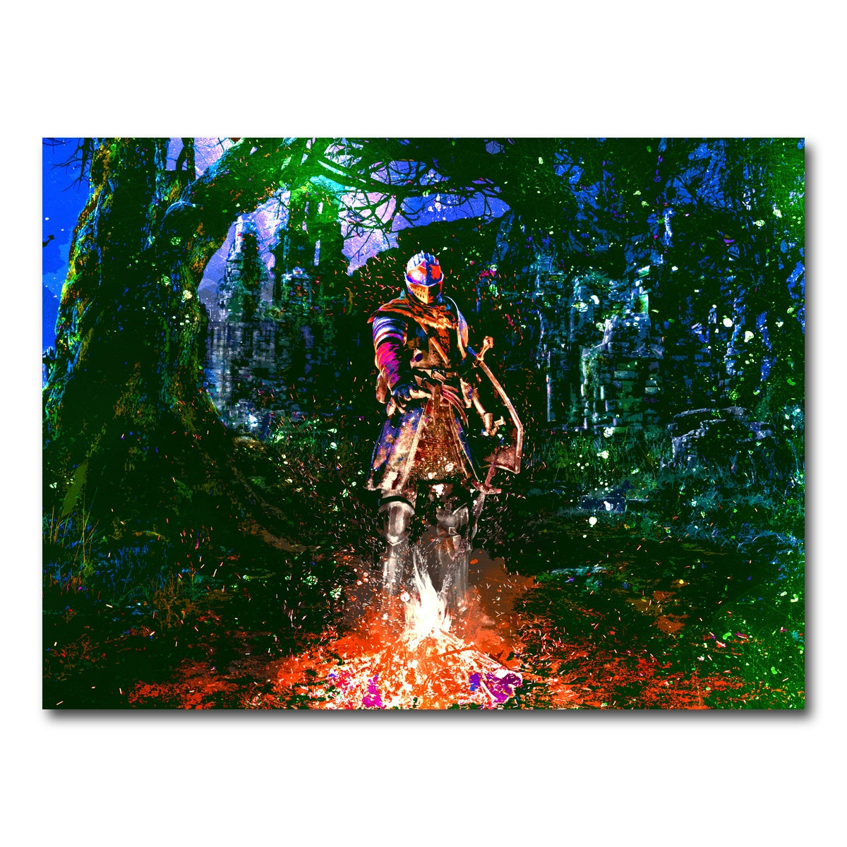 AUTO-MOCKUP WHITE | Abstract Dark Souls | 1 Piece | Gallery Wrap Canvas | group=4x3