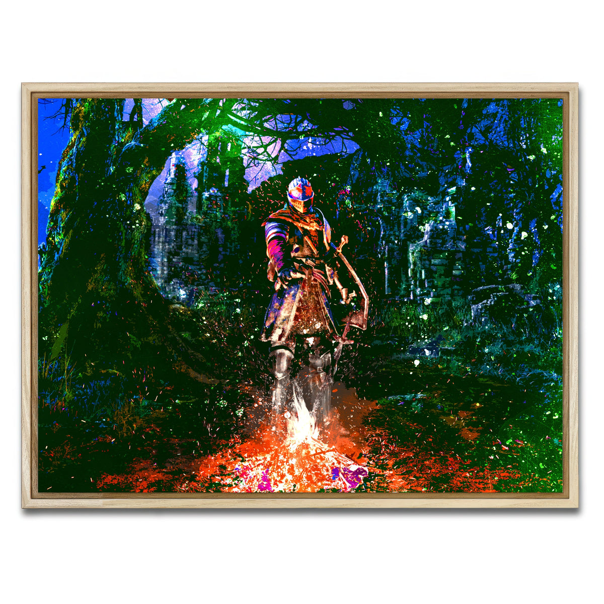 AUTO-MOCKUP WHITE | Abstract Dark Souls | 1 Piece | Natural Framed Canvas | group=4x3