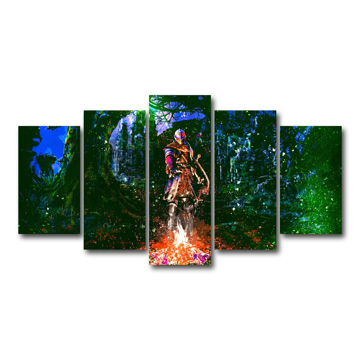 AUTO-MOCKUP WHITE | Abstract Dark Souls | 5 Piece | Gallery Wrap Canvas | group=5_normal