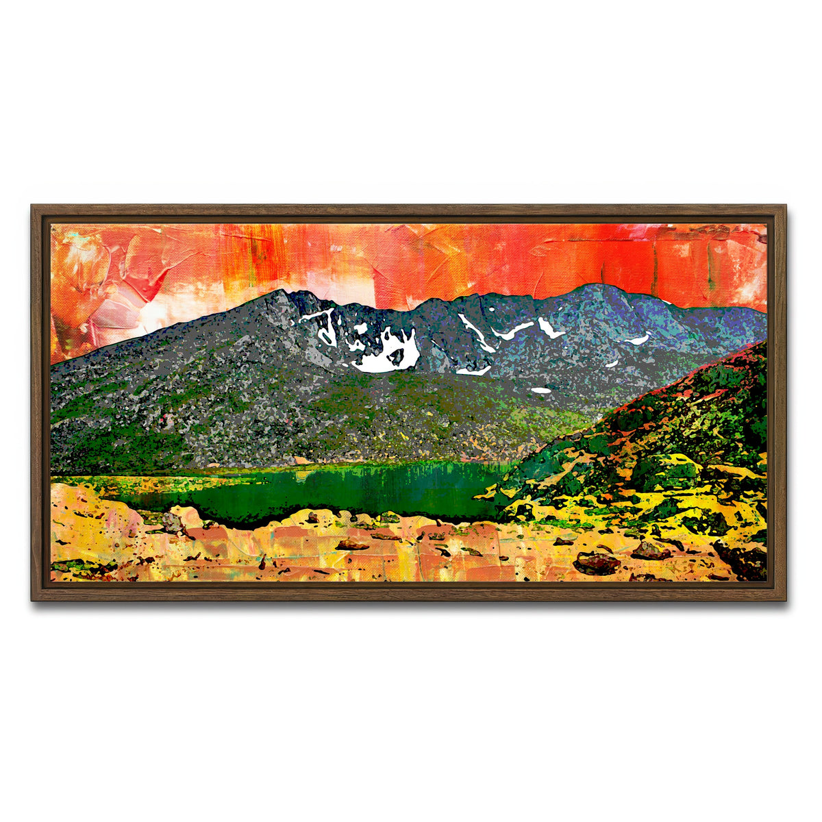 AUTO-MOCKUP WHITE | Abstract Evans | 1 Piece | Walnut Framed Canvas | group=2x1