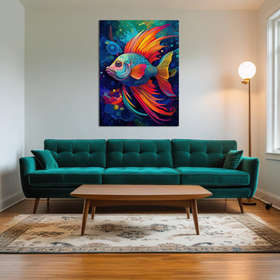 AUTO-MOCKUP ROOM | Abstract Fish Modern Art