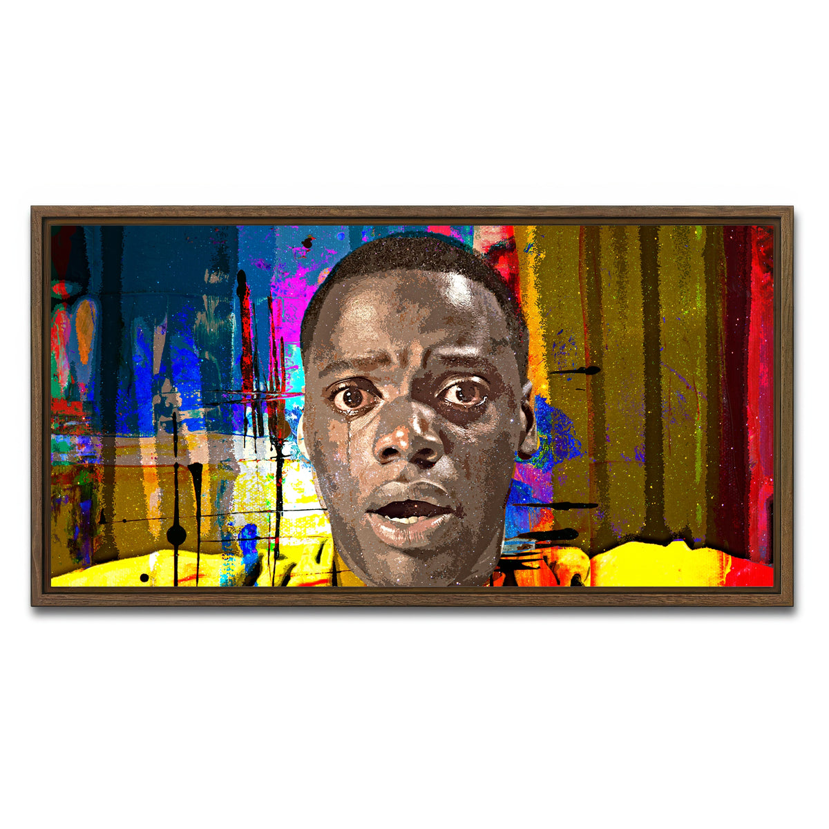 AUTO-MOCKUP WHITE | Abstract Get Out | 1 Piece | Walnut Framed Canvas | group=2x1