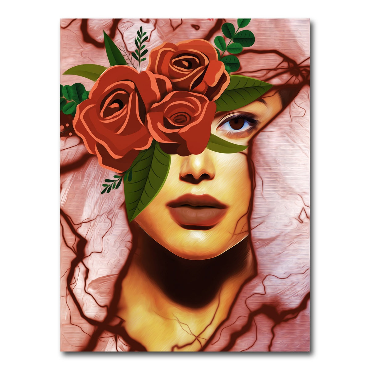 AUTO-MOCKUP WHITE | Abstract Girl | 1 Piece | Gallery Wrap Canvas | group=3x4