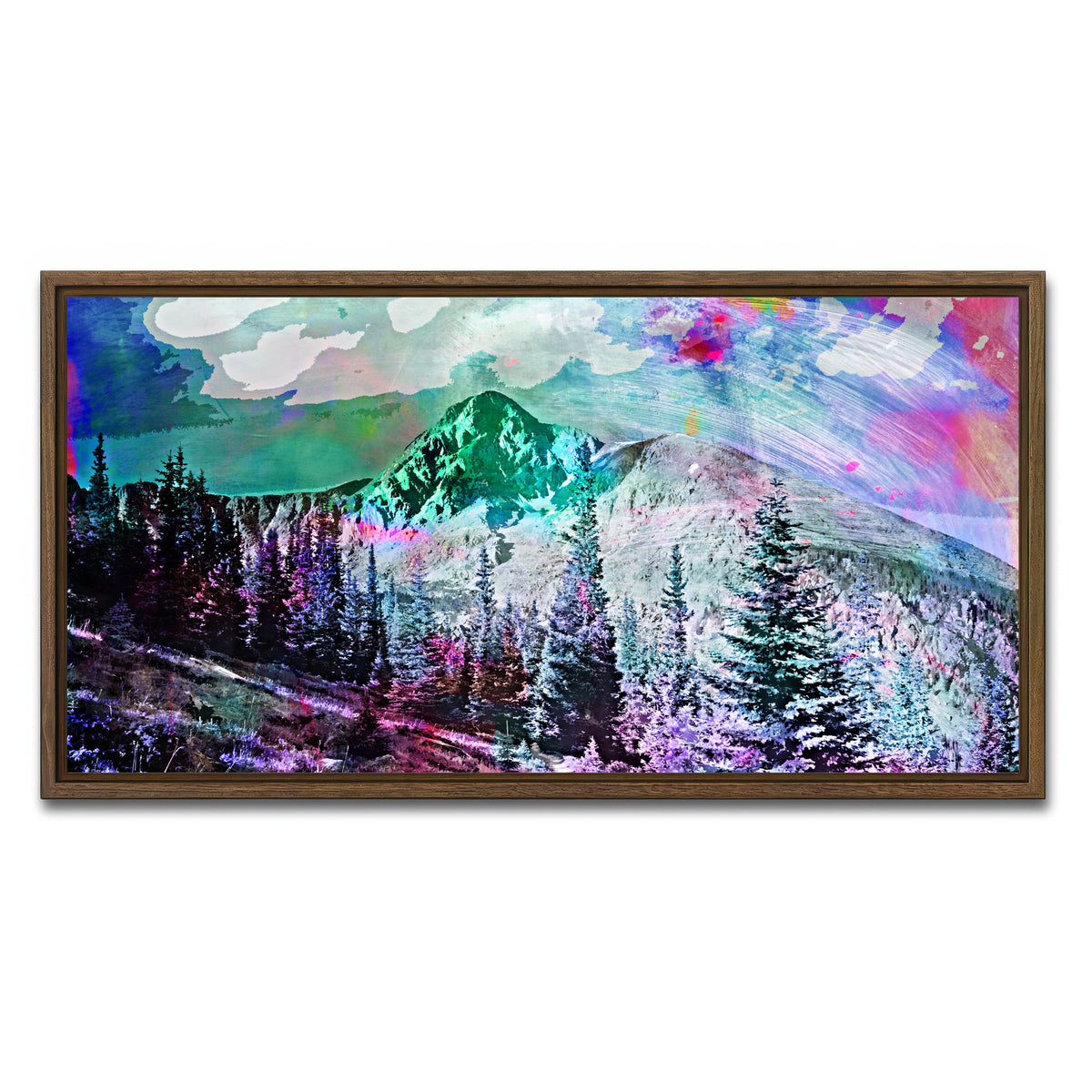 AUTO-MOCKUP WHITE | Abstract Holy Cross | 1 Piece | Walnut Framed Canvas | group=2x1